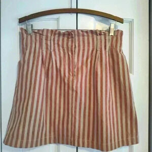 blu pepper Striped Mini Skirt | Brick & Tan | Size Large